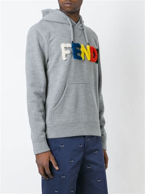 mens fendi hoodies|Fendi men's gray pullover hoodie.